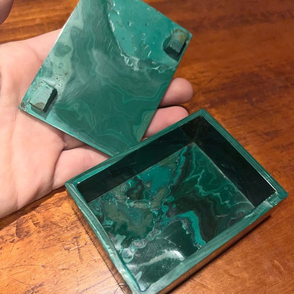 Malachite Stone Trinket Jewelry Box Rectangular - Picture 5 of 6